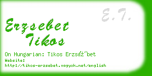 erzsebet tikos business card